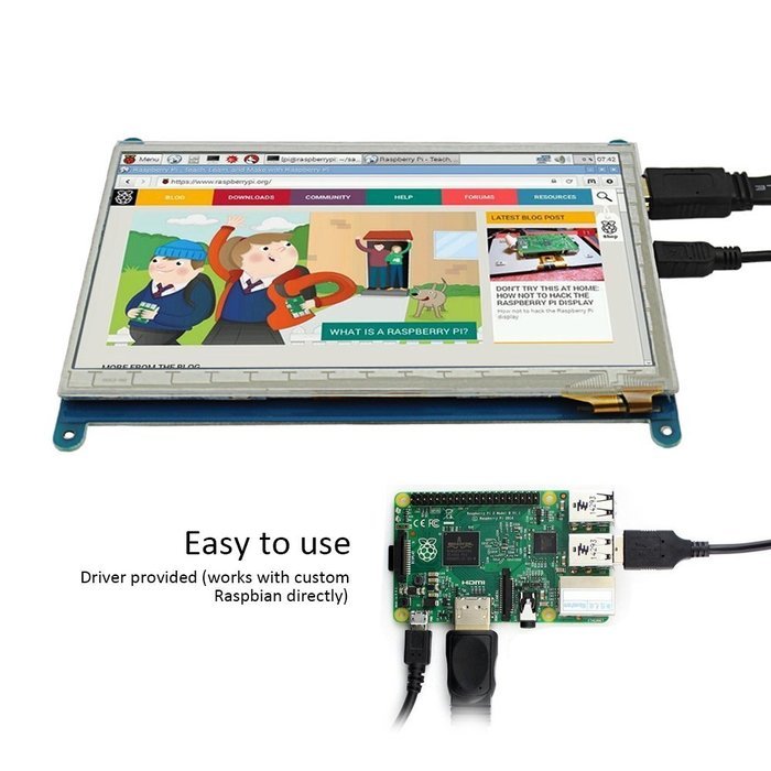 Elecrow HDMI Display 7 Inch 800X480 LCD with Touch Screen Monitor for Raspberry Pi B+/2B Raspberry... N2