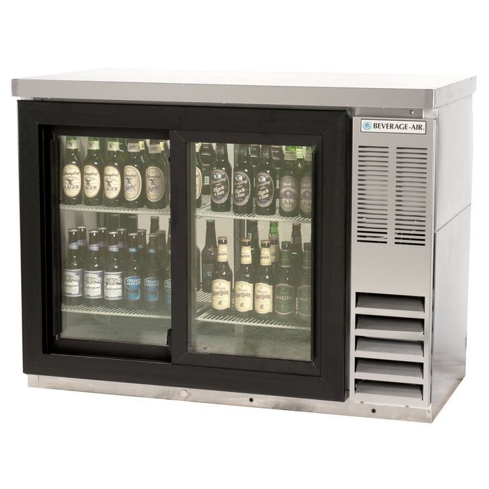 Beverage Air BB48GSY-1-S-27 48-in Backbar Storage Cabinet w/ 2-Sliding Door, (2)1/2-Keg, 2-in Stainless Top, Each