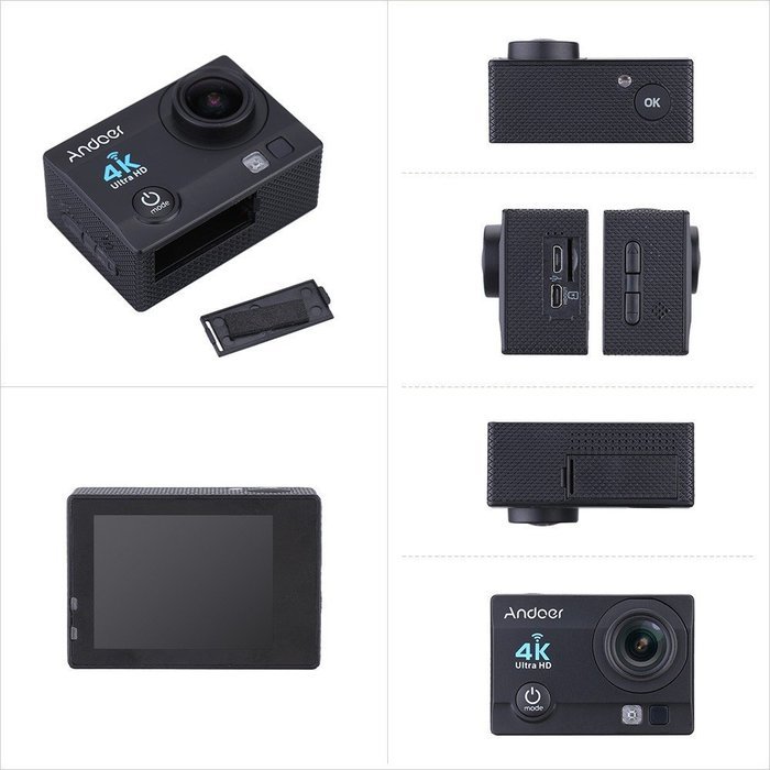 Andoer&reg; Camera 2" Ultra-HD LCD 4K 25FPS Full HD 1080P 60FPS Action Video camera Wifi Cam 16MP 170&deg; Wide-Angle... N18