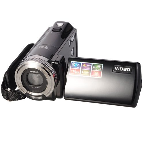2.7" TFT LCD 720P HD COMS Sensor 16x Digital Zoom DIS Anti-shake Digital Video Camera - Black N8