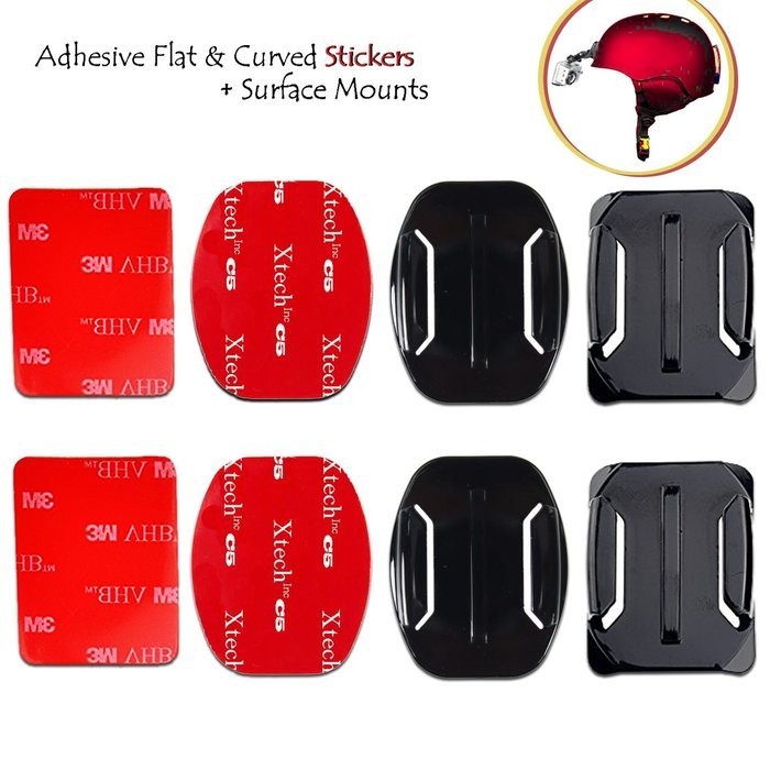 Xtech VHM Stickers and Surface Mounts Kit Includes 2 Flat Adhesive Stickers + 2 Curved adhesive Stickers + 2 Curved... N3