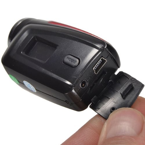 1.3MP Image Sensor 1080P HD 0.39" LCD 90-Degree Wide Angle Lens Sports Action Video Camcorder - Black + Red N9