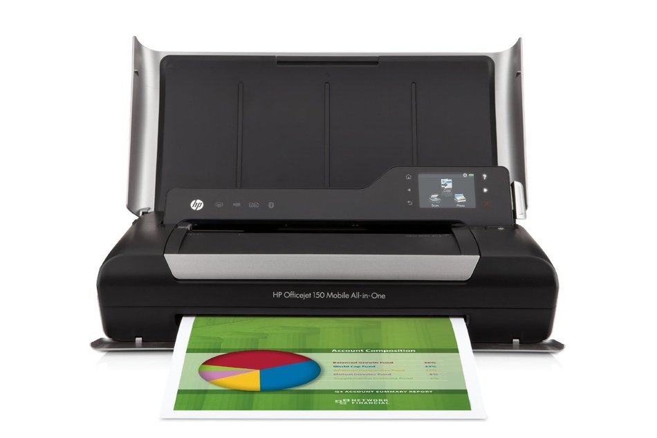 HP Officejet 150 Inkjet Mobile All-in-One Printer - Printer Scanner Copier - Color - Plain Paper Print - 600 x...