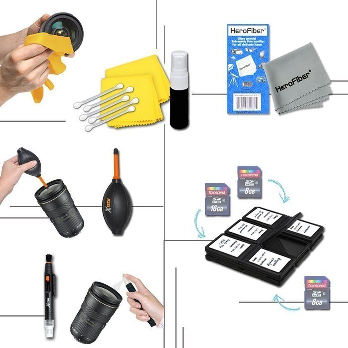 Xtech&reg; Essential 15 piece Accessory Kit for GoPro HERO4 Hero 4 Digital Camera Includes an 8GB High Speed Memory... N6