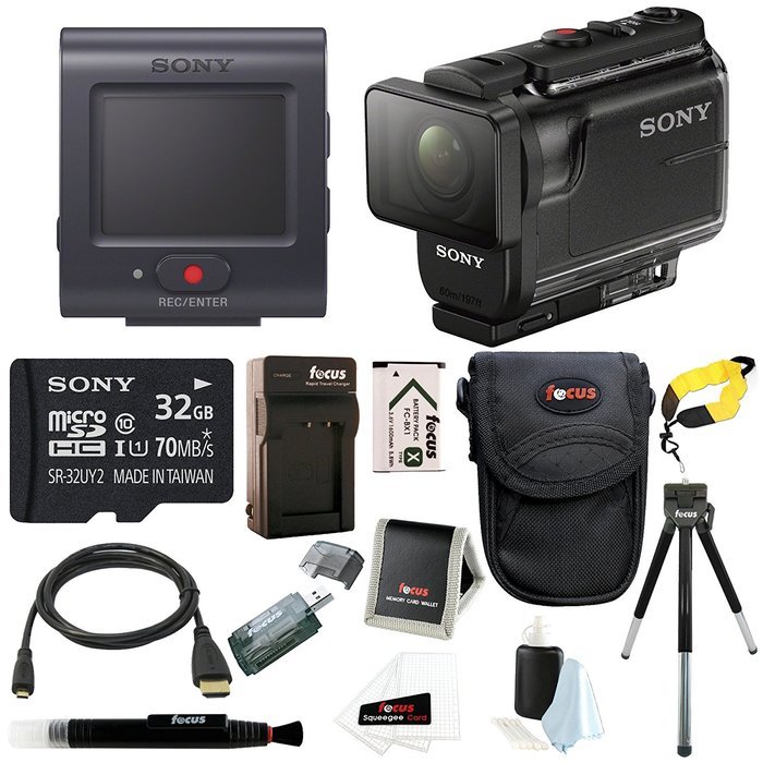 Sony HDR-AS50R Full HD 1080p Action Cam Camcorder with Live View Remote & 32GB MicroSD Card Bundle