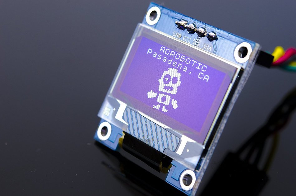 ACROBOTIC 0.96" Inches White I2C 128x64 OLED LCD Display Module for Arduino, ESP8266, MSP420...