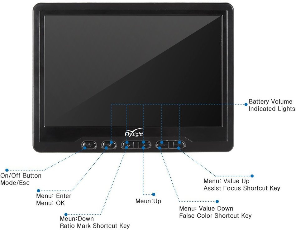 Flysight Black Pearl RC801 Lite (High End Version) 7" LCD Screen 1280 800 HD Monitor with... N4