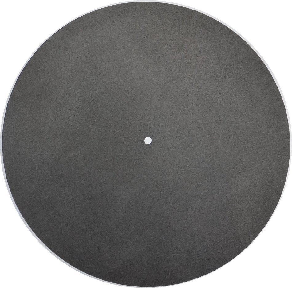 Genuine Leather Turntable Platter Mat - Charcoal Gray Suede N2