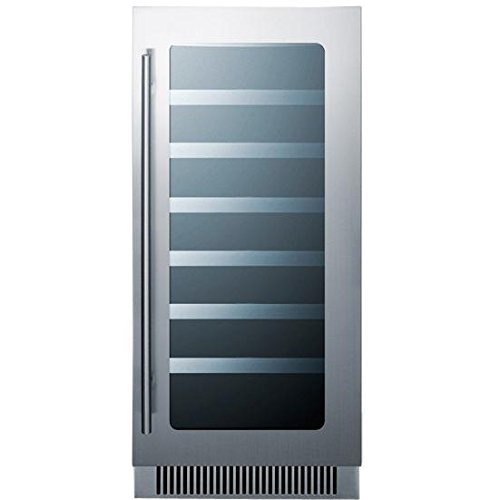Summit CL15WC 15" 3.2 cu. ft. Capacity Built-In Wine Cellar with Digital Thermostat and Display White LED Lighting... N3