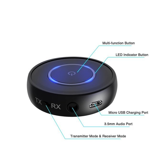 Bluetooth Transmitter and Receiver, Lantoo Bluetooth 4.1 2-in-1 3.5mm Audio Wireless Bluetooth Adapter (aptX ,... N2
