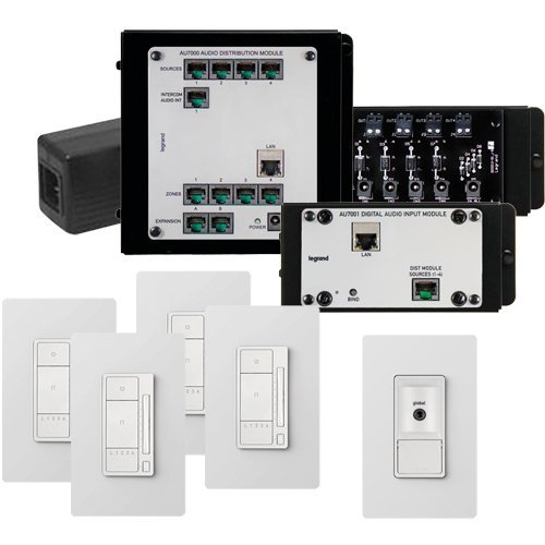 On-Q/Legrand Digital Audio 4 Room Multi Source Kit, Light Almond (AU7254-LA)