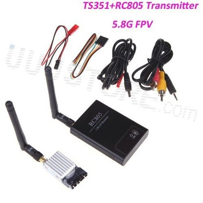 RC FPV Combo System 5.8Ghz 200mw 3KM AV video audio TS351 Transmitter and RC805 Receiver no blue Monitor 800TVL... N2