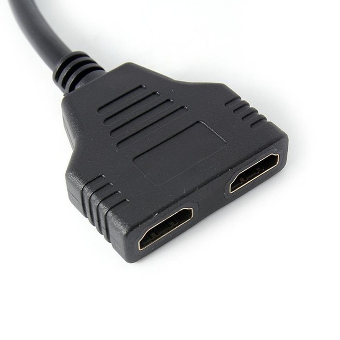 GBSELL HDMI 1 to 2 Split Double Signal Adapter Convert Cable for Video TV HDTV Black N4