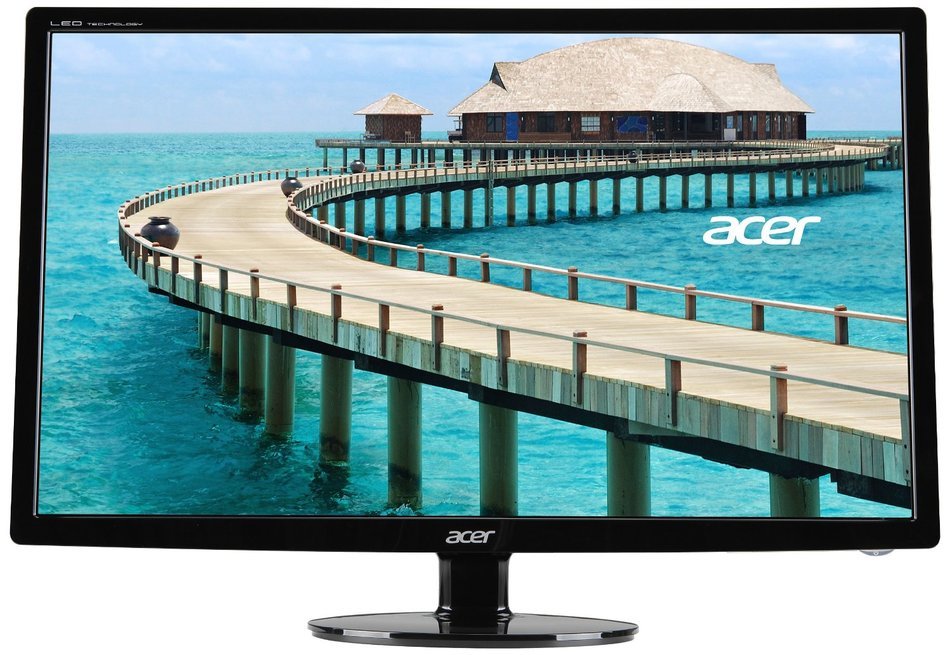 Acer S241HL bmid 24-Inch Screen LED-Lit Computer Monitor & AmazonBasics Single Monitor Display... N2