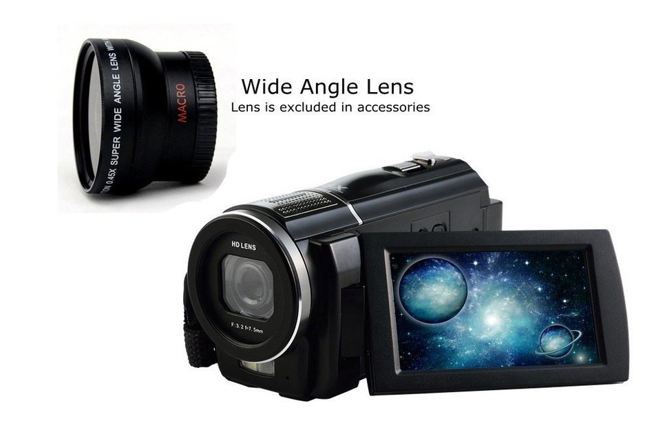 SEREE HDV-S5 Full HD 1080p 30fps Camcorder 24MP Resolution Macro Mode Support up to 64G SD Card External battery... N21