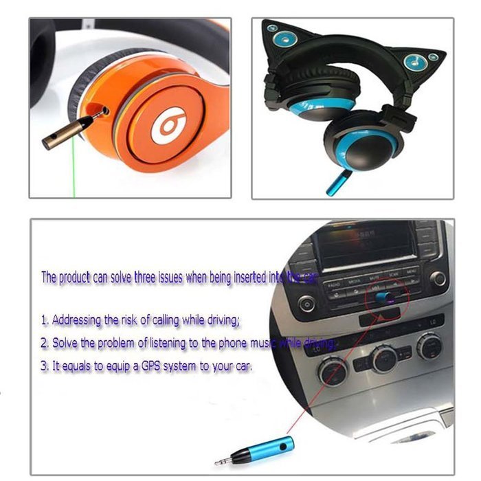 Gouptec 2016 Bullet Style Mini Bluetooth V4.1 Music Receiver Adapter 3.5mm AUX Audio Wireless Bluetooth Car Kit... N2