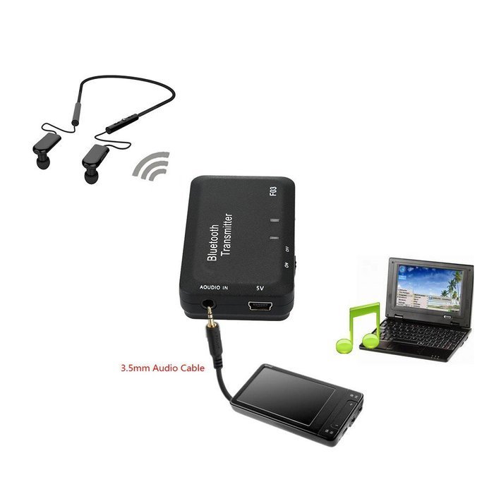 Mini 3.5mm Bluetooth Stereo Audio Transmitter Wireless Bluetooth A2DP Stereo Music Transmitter Adapter Hands-free... N6
