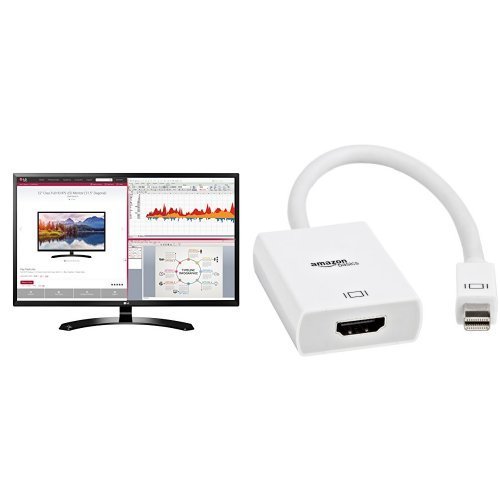 LG 32MA68HY-P 32-Inch IPS Monitor with Display Port and HDMI Inputs & AmazonBasics Mini DisplayPort...