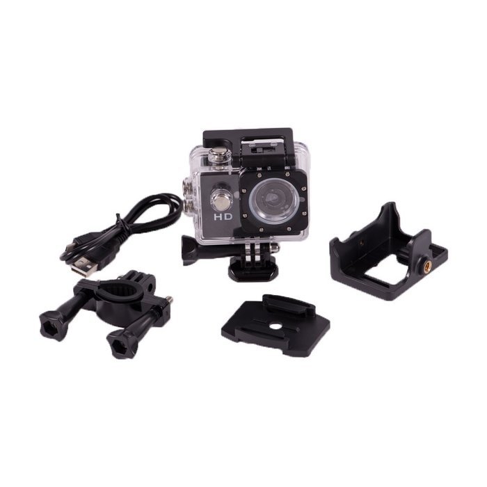 720p 140&deg; Fov Waterproof Action Sports Camera - Black N3