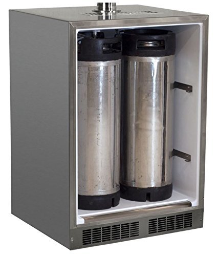 Marvel MO24BTSMRS Outdoor Mobile Beer Dispenser, Twin Tap, Solid Door, Right Hinge, 24", Stainless Steel