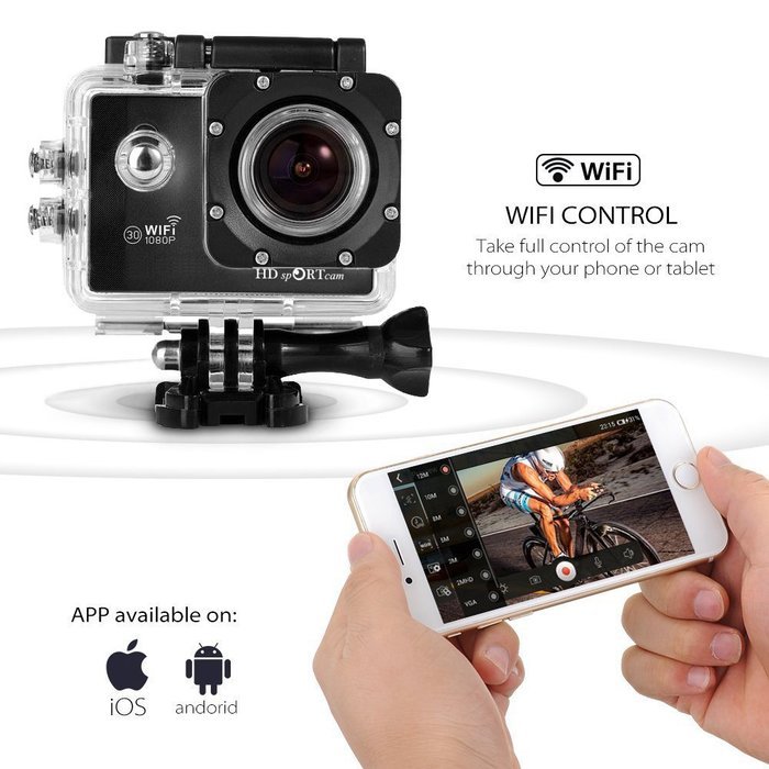 POTO C10 Full HD 1080P WIFI Sports Action Camera 2.0 Inch HD LCD Screen 170 Degrees Wide Angle 60M Waterproof... N3