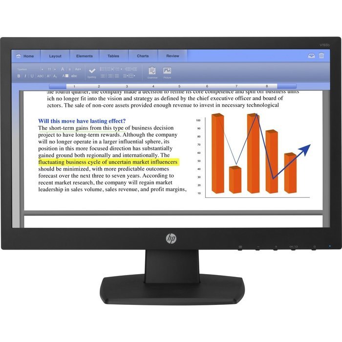 HP L4S23A6#ABA V193b 18.5'' LED-Backlit LCD Monitor, Black