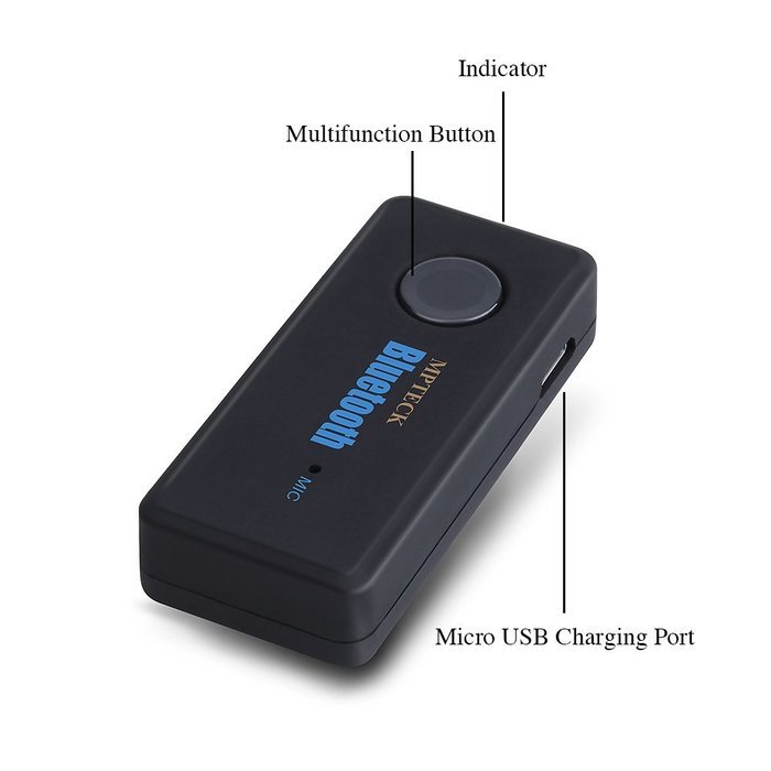 MPTECK Bluetooth 4.1 Receiver Wireless Car Receiver Adapter with 3.5mm AUX for Home Audio Music Streaming Sound...
