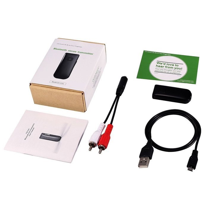 eshion Wireless Portable USB Bluetooth Stereo Transmitter for TV, Desktop Black N6