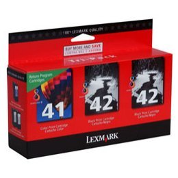 Lexmark 41/42/42 Saver Triple-Pack (1 Color #41 and 2 Black #42)