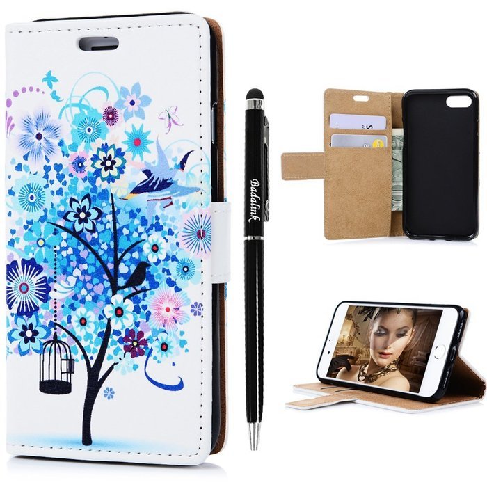 iPhone 7 Case (4.7 inch) - Wallet Folio Flip Premuim PU Leather Case Colorful Print Design with Stand Magnetic... N70