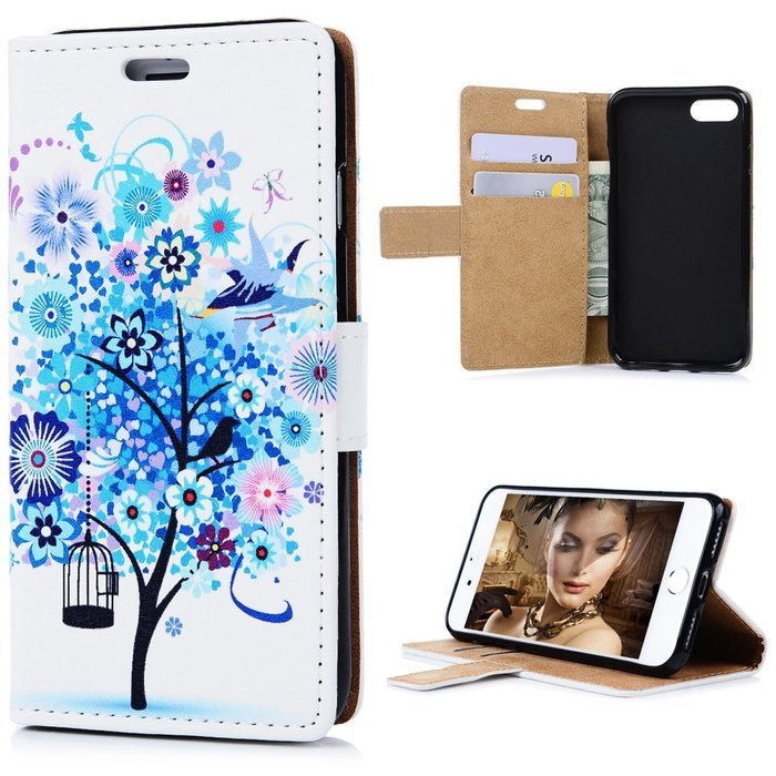 iPhone 7 Case (4.7 inch) - Wallet Folio Flip Premuim PU Leather Case Colorful Print Design with Stand Magnetic... N71
