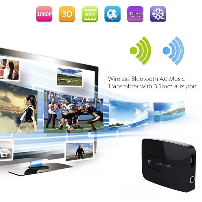 Syllable E3 Wireless Bluetooth Audio Transmitter Stereo Bluetooth 4.0 Music Transmitter Support Connecting Bluetooth... N8