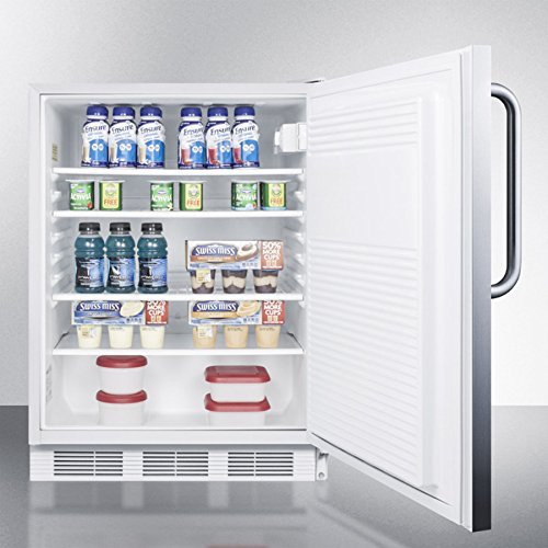 Summit FF7LSSTBADA: ADA compliant commercial all-refrigerator for freestanding use, with white cabinet, stainless... N4