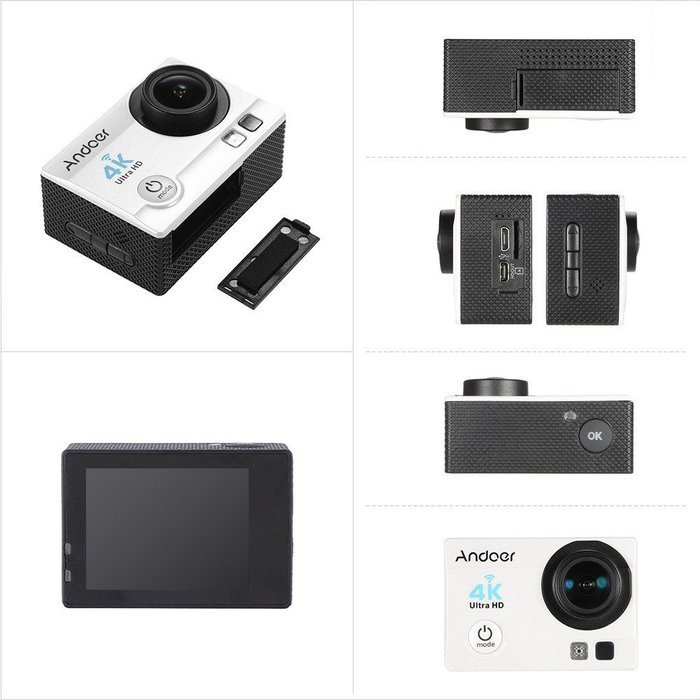 Andoer&reg; Camera 2" Ultra-HD LCD 4K 25FPS Full HD 1080P 60FPS Action Video camera Wifi Cam 16MP 170&deg; Wide-Angle... N21
