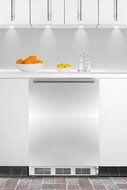 Summit CT66JBISSHHADA: ADA compliant built-in refrigerator-freezer with white cabinet, stainless steel wrapped...