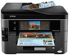 Epson WorkForce 840 Wireless All-in-One Color Inkjet Printer, Copier, Scanner, Fax (C11CA97201) N2