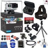 Gopro Hero 4 Black 15 Piece Explorer Bundle Includes: Go Pro Hero4 Black + Case + Flexible Tripod + Head Strap...
