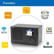 Ocean Digital Internet Radio WR-210CB Color Display WiFi Bluetooth Wireless Multimedia Speaker Music Media Player... N5