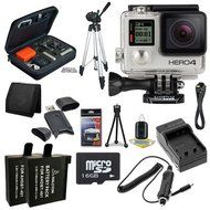 GoPro HERO4 Silver + AHDBT-401 Replacement Lithium Ion Battery + External Rapid Charger + 16GB microSD Memory... N2