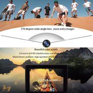 POTO C10 Full HD 1080P WIFI Sports Action Camera 2.0 Inch HD LCD Screen 170 Degrees Wide Angle 60M Waterproof... N5