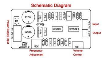 RioRand&reg; 5W low Profile Amplified Subs Woofer Low-pass Filter Subwoofer Frequency Circuit Board NE5532 Op-amp... N2