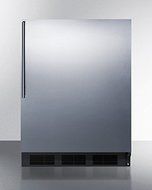 Summit FF7BBISSHV: Commercial built-in auto defrost all-refrigerator with a black cabinet, stainless steel door...