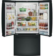 GE GNE25JGKBB French Door Refrigerator with 24.8 cu. ft. Total Capacity, in Black N2