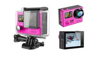Womail WIFI Sports Camera Ultra HD 4K Dual Screen 2inch LCD Video With Remote Control Hot Pink