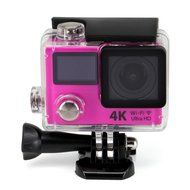 Womail WIFI Sports Camera Ultra HD 4K Dual Screen 2inch LCD Video With Remote Control Hot Pink N2