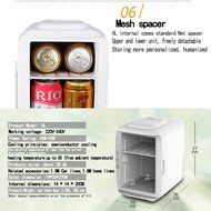 RUIMI 4L Mini Fridge Portable refrigerator Cooler and Warmer Compact Single Door Car, RV or Boat also for Home... N6