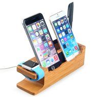 TuoP@ Bamboo Wood Charging Stand, 3 in 1 iPhone 7 /7 plus 6/6 plus 6s/6s plus 5/5s Apple Watch 2/1 Stand Cradle... N2