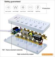 Power Strip, 6-Outlet Surge Protector 6ft Cord Power Strip with 6 Ports USB Charging Station, Universal Power... N8