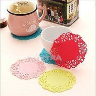 happu-store Classic retro translucent crocheted lace coasters silicone pad insulation coasters N2