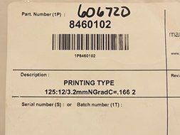 Markem-Imaje 8460102 Printing Type 125:12/3.2mm, Number "2"